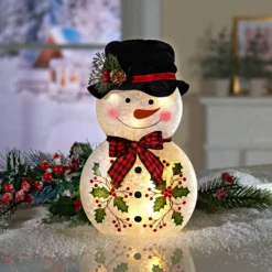 LED-Glasdeko Schneemann 30 cm Eldo