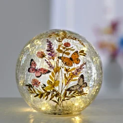 LED-Glaskugel "Wiesenblumen", Ø 15 cm Eldo