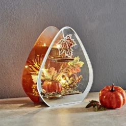 LED-Herbstdeko 3D-Optik mit Teelichthalter Eldo
