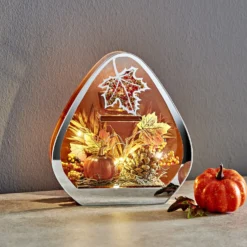 LED-Herbstdeko 3D-Optik mit Teelichthalter Eldo