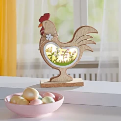 LED-Holzfigur Hahn "Henry" Eldo