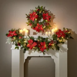 LED-Kranz mit Christsternen Eldo
