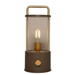 LED-Laterne Design A matt taupe