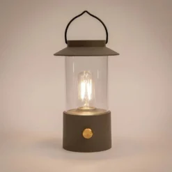 LED-Laterne Design B matt taupe