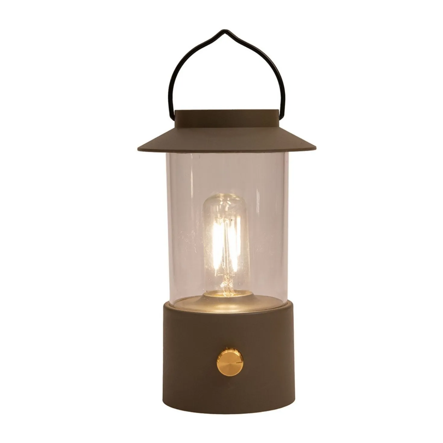 LED-Laterne Design B matt taupe
