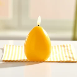 LED-Osterkerze gelb H 10 cm, Ø 8 cm Eldo