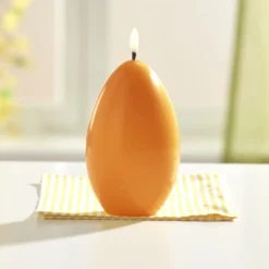 LED-Osterkerze orange H 18 cm, Ø 14 cm Eldo