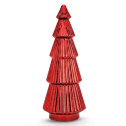 LED-Tanne aus Glas 54 cm hoch rot