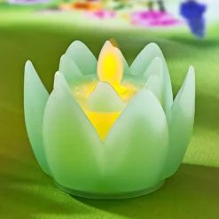 LED Teelicht "Blüte" grün