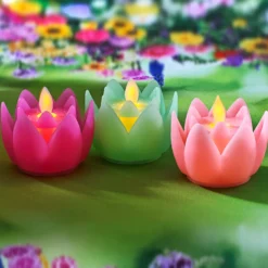 LED Teelicht "Blüte" grün
