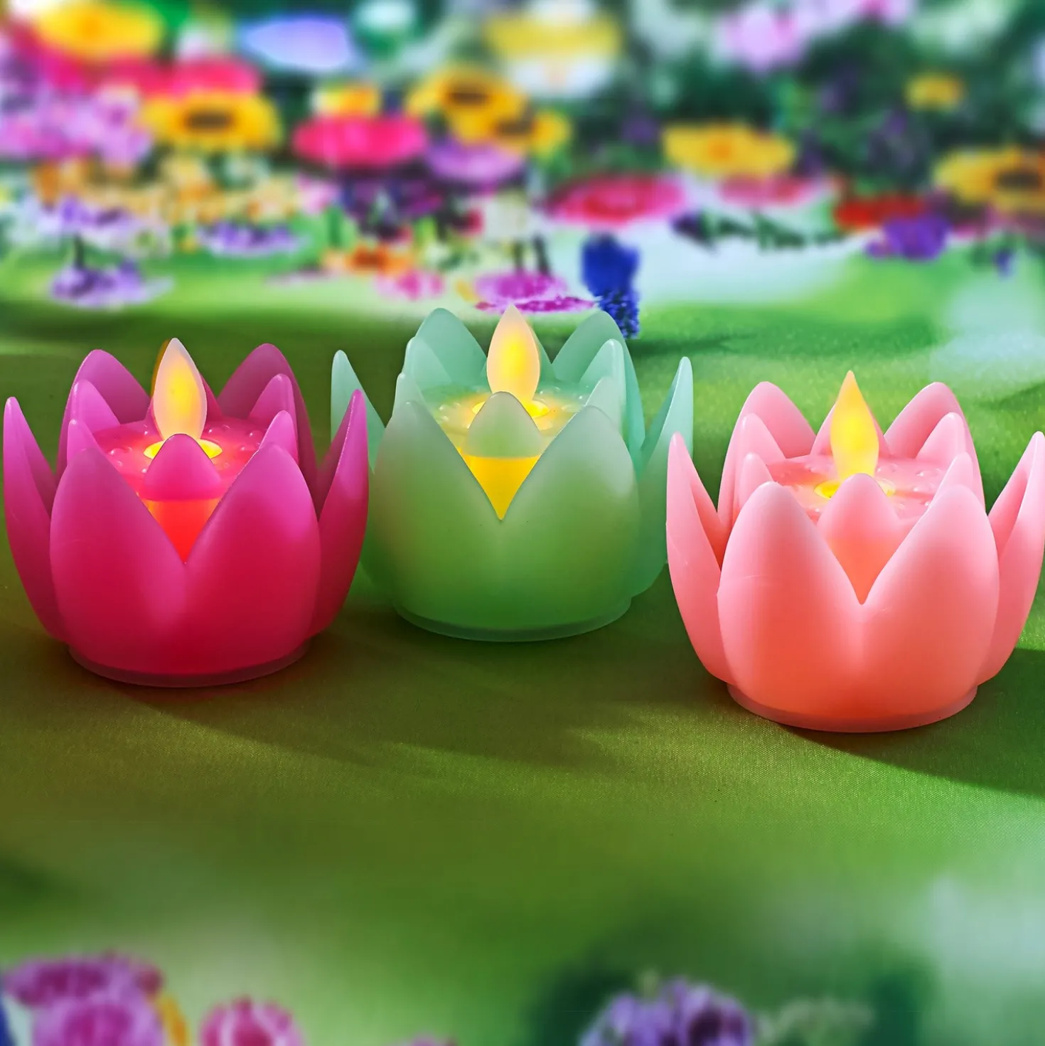 LED Teelicht "Blüte" rosé