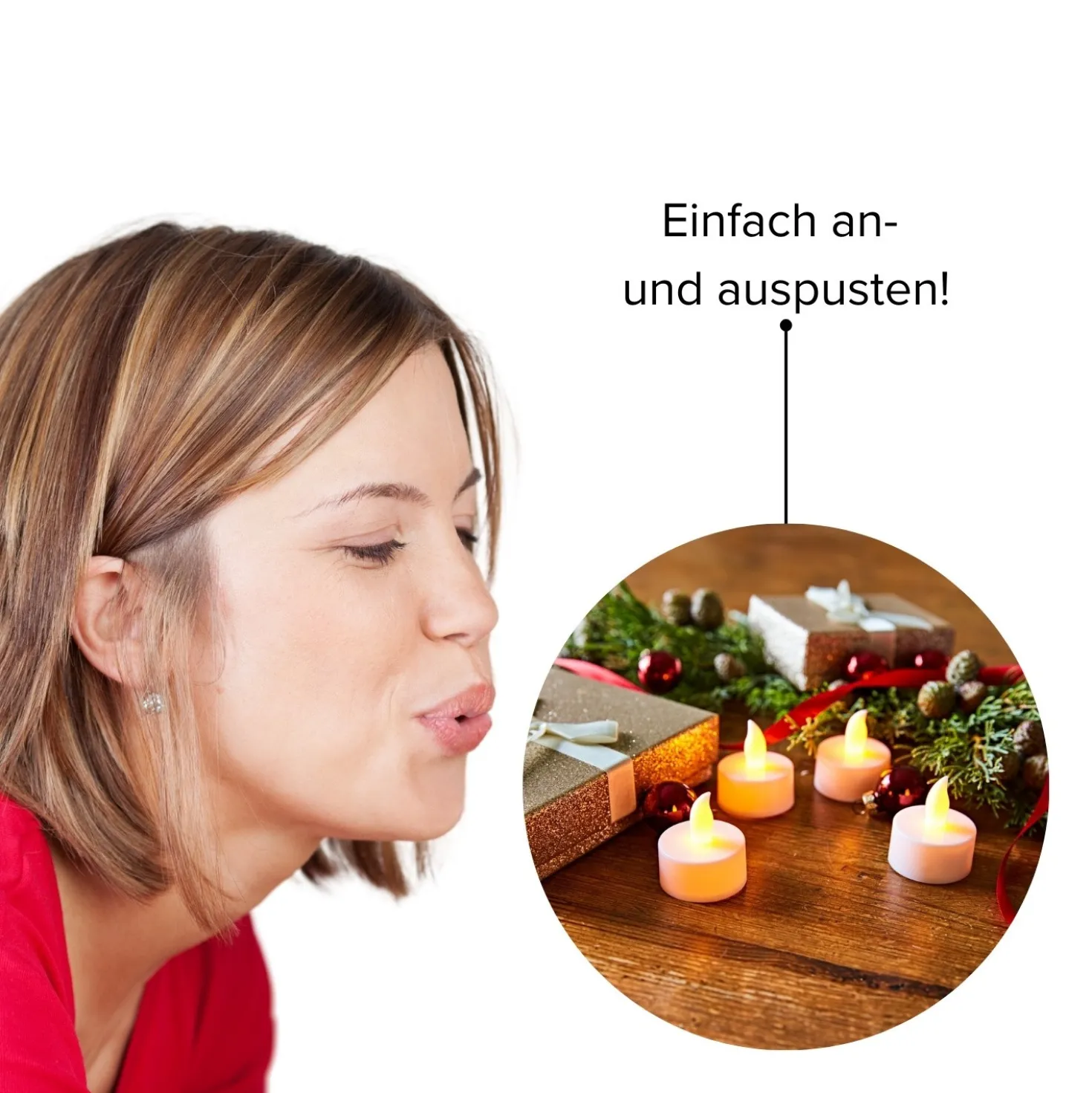 LED-Teelichter, 4er-Set