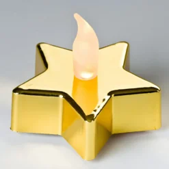 LED-Teelichter "Stern" Gold, 2er-Set