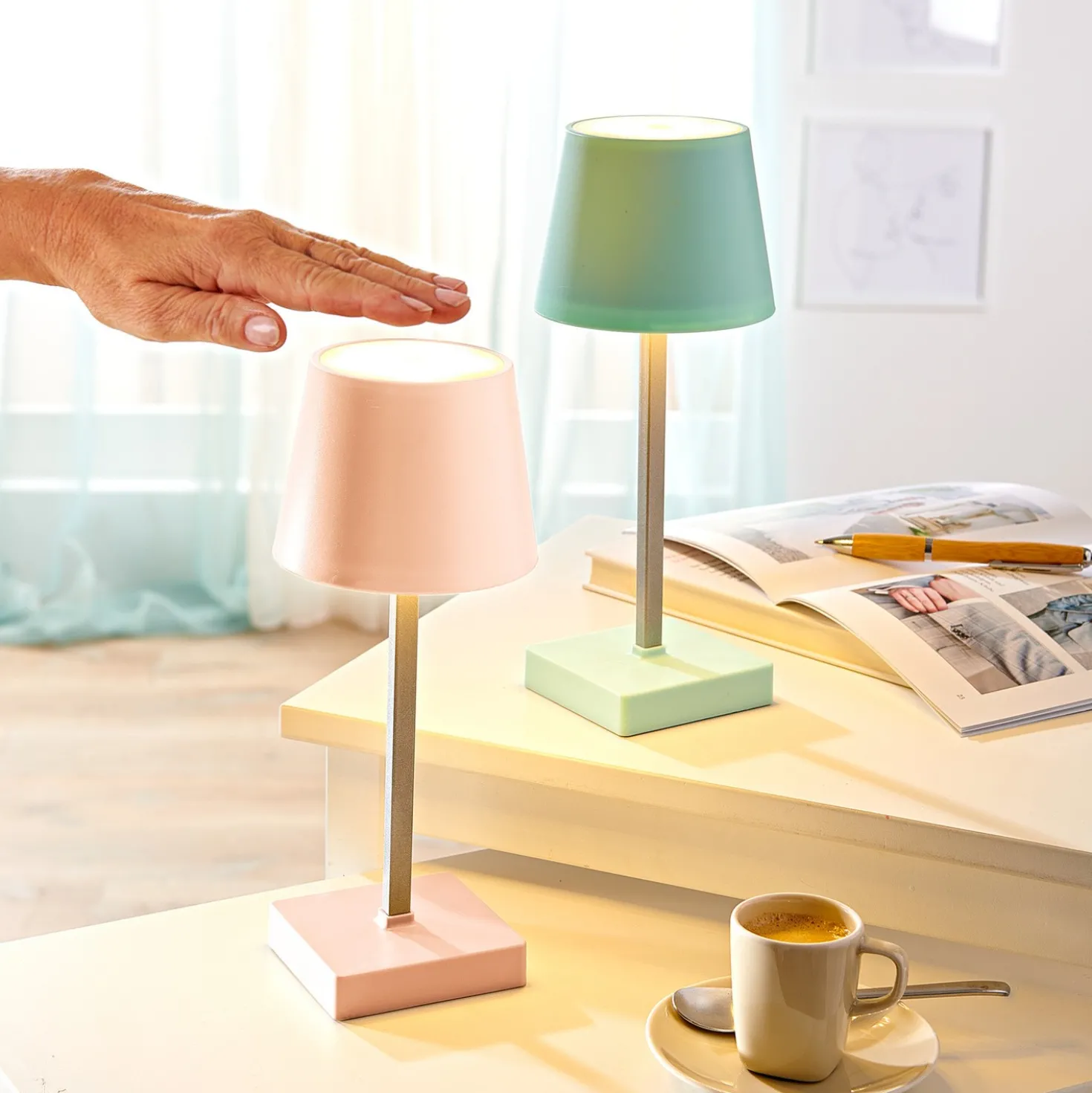 LED-Touch-Lampe rosa Eldo