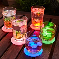 LED-Untersetzer bunt, 5er-Set