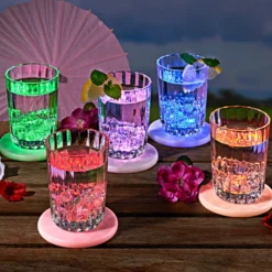LED-Untersetzer bunt, 5er-Set