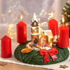 LED-Weihnachtskirche Adventskranz