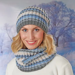 Loopschal "Nelly" Strick im Streifenmuster