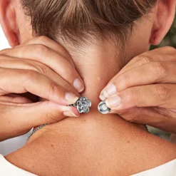 Magnetverschlüsse für Ketten "Rose" silber, 2er-Set