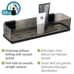 Maxiablage Quadro Vacuum-Loc Schwarz WENKO