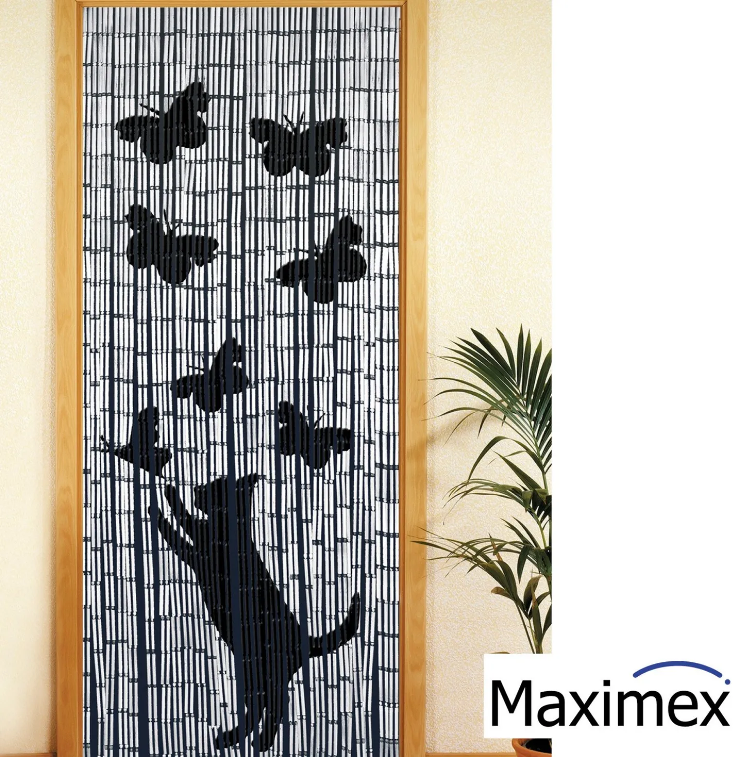 Maximex Bambusvorhang Katze und Schmetterling, 90 x 200 cm