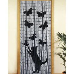 Maximex Bambusvorhang Katze und Schmetterling, 90 x 200 cm