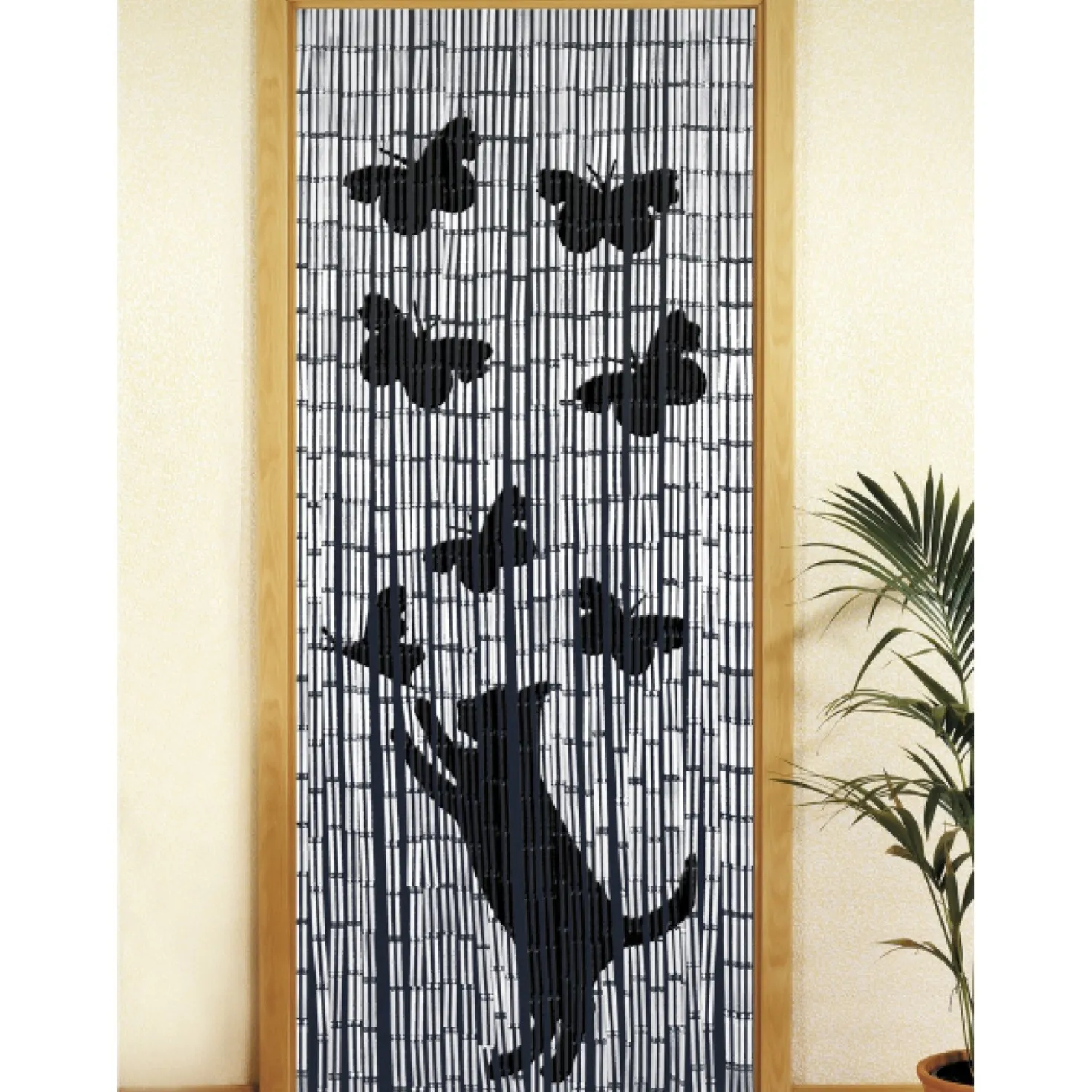 Maximex Bambusvorhang Katze und Schmetterling, 90 x 200 cm