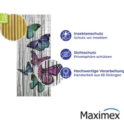 Maximex Bambusvorhang Schmetterlinge, 90 x 200 cm