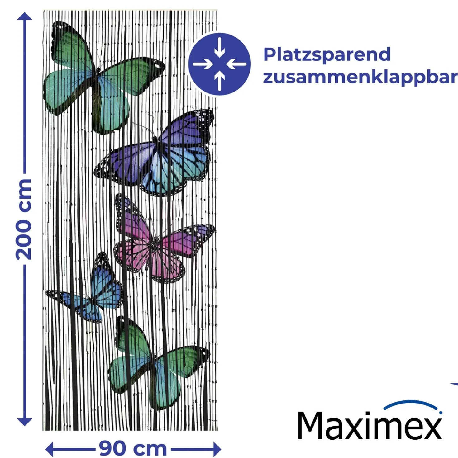 Maximex Bambusvorhang Schmetterlinge, 90 x 200 cm