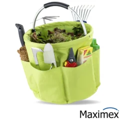 Maximex Garten Caddy XL Grün, großer Aufbewahrungscaddy mit Außentaschen