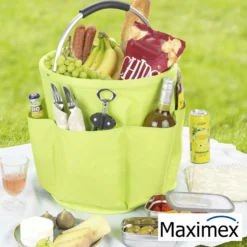 Maximex Garten Caddy XL Grün, großer Aufbewahrungscaddy mit Außentaschen