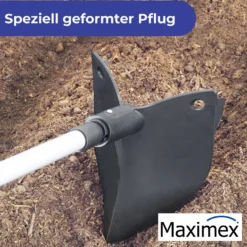 Maximex Gartenpflug inkl. Teleskopstiel, rückenschonender Pflug mit ausziehbarem Teleskopstiel