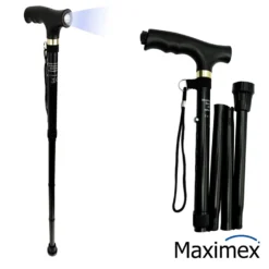 Maximex Gehstock faltbar mit LED, 30 x 14 x 3,5 cm