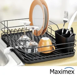 Maximex Geschirrabtropfer Schwarz 3-teilig