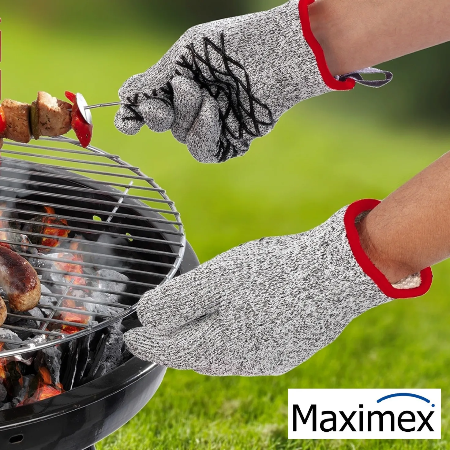 Maximex 2in1 Hitze- & Schneidschutz Handschuh Damen 1 Paar, hitzebeständig, schnittfest
