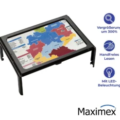 Maximex Leselupe LED, 300% Vergrößerung