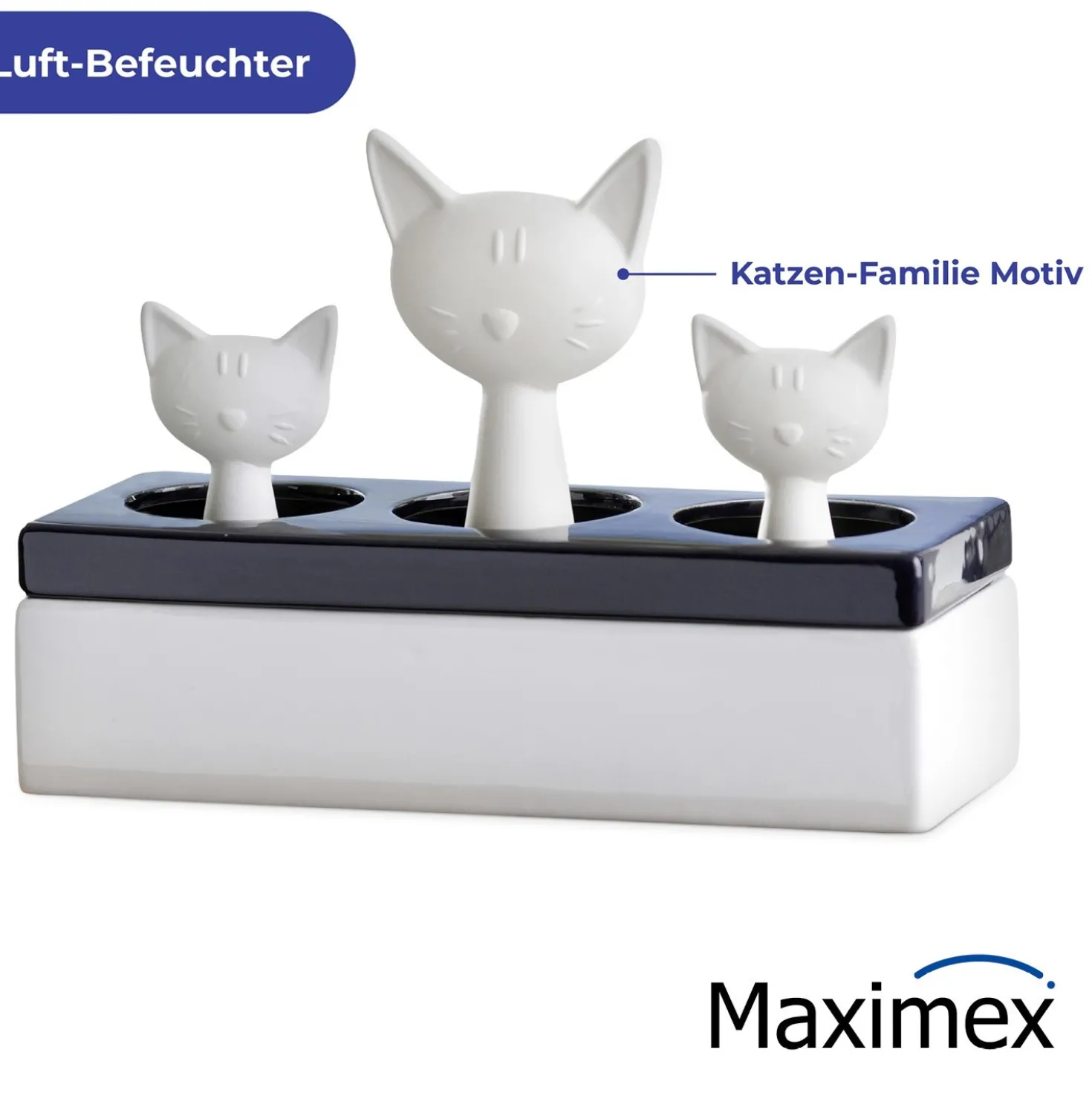 Maximex Luftbefeuchter Katzenfamilie, 22 x 15,5 x 8,5 cm