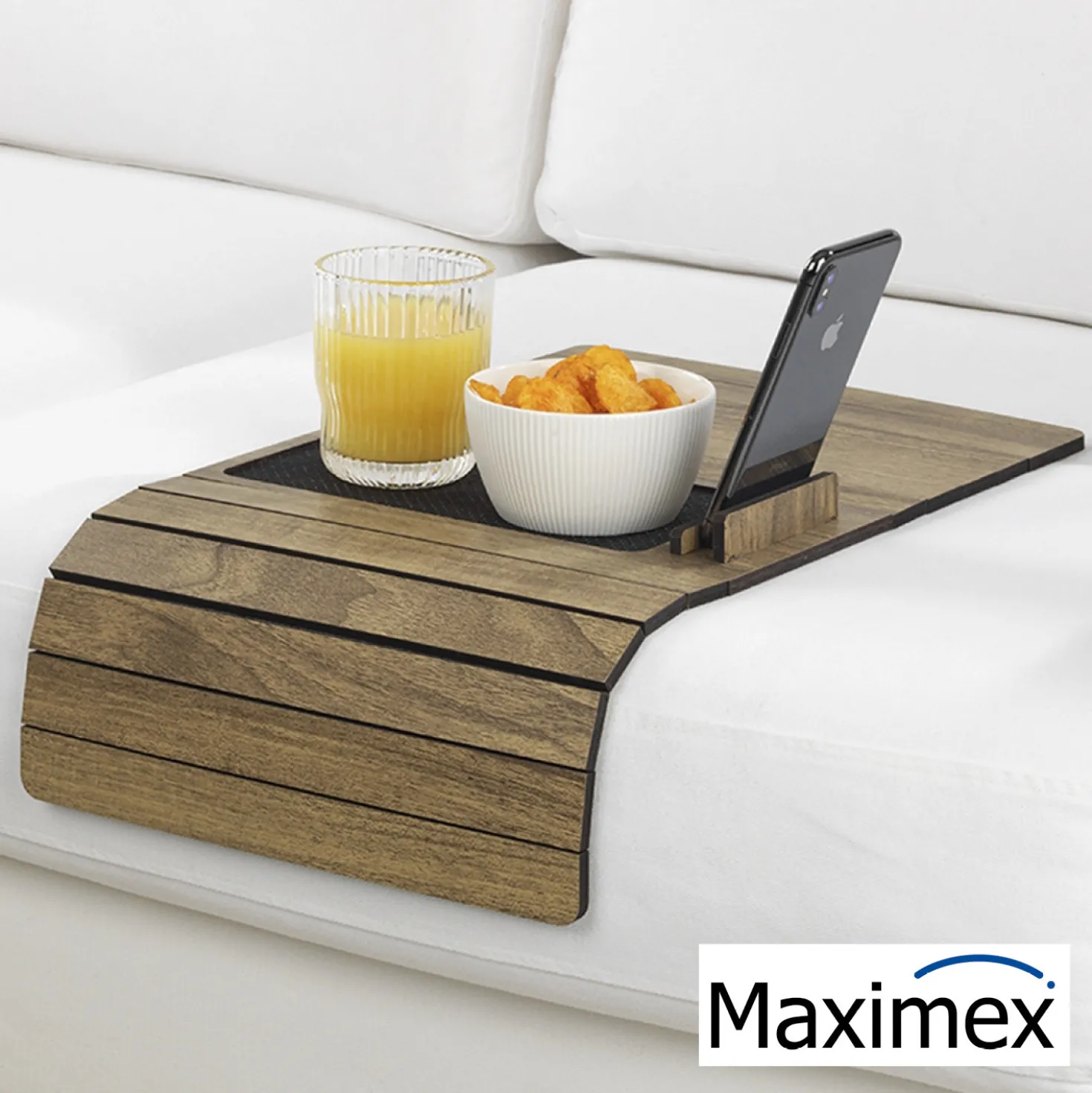 Maximex Multifunktions-Sofa-Tablett, mit Smartphone- und Tablethalterung