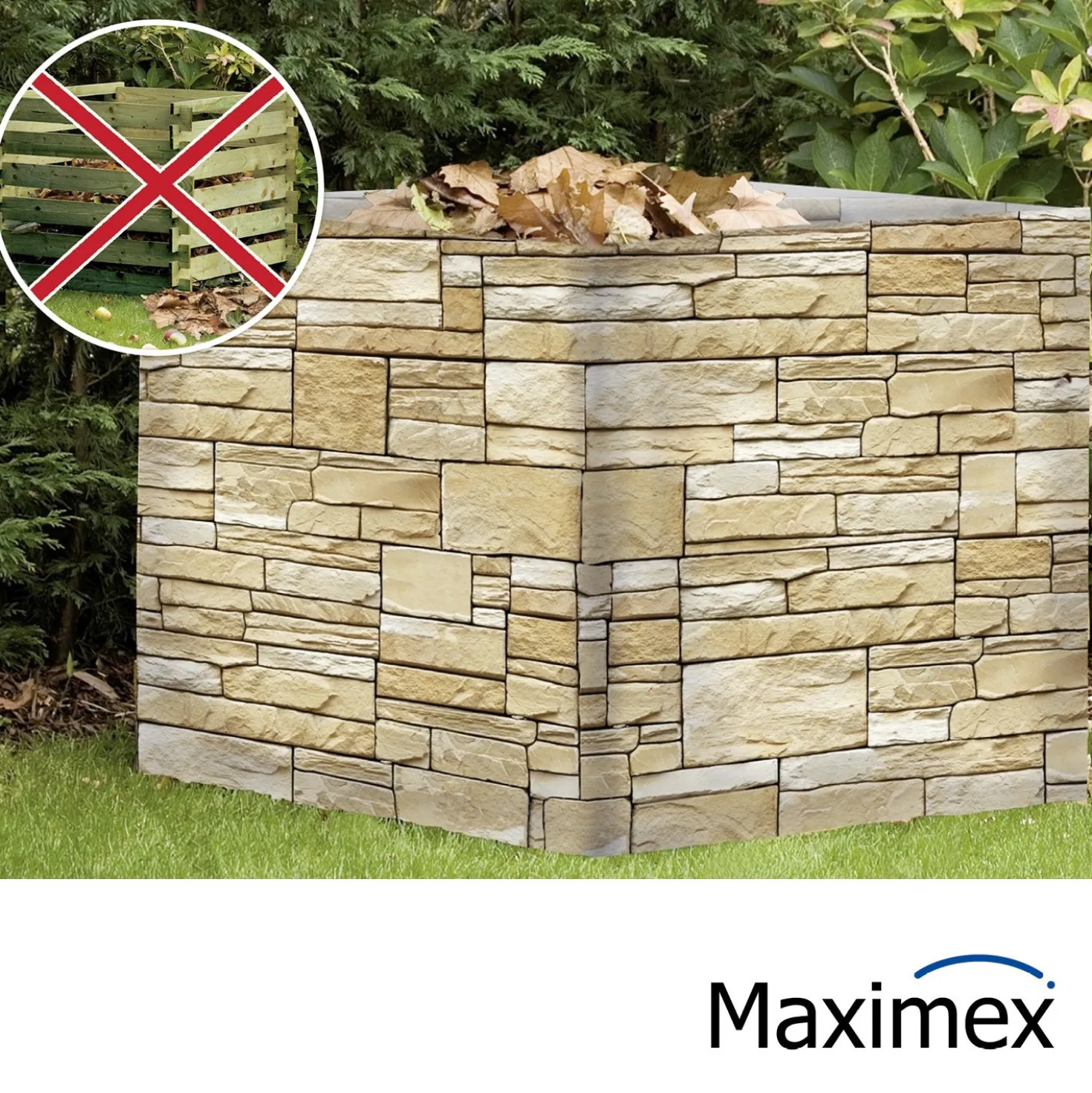 Maximex Sichtschutz Mauer 5m, für Balkon und Terrasse