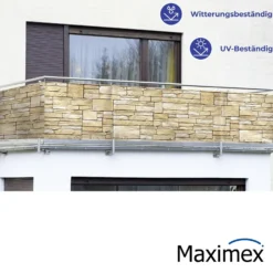 Maximex Sichtschutz Mauer 5m, für Balkon und Terrasse