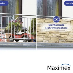 Maximex Sichtschutz Mauer 5m, für Balkon und Terrasse