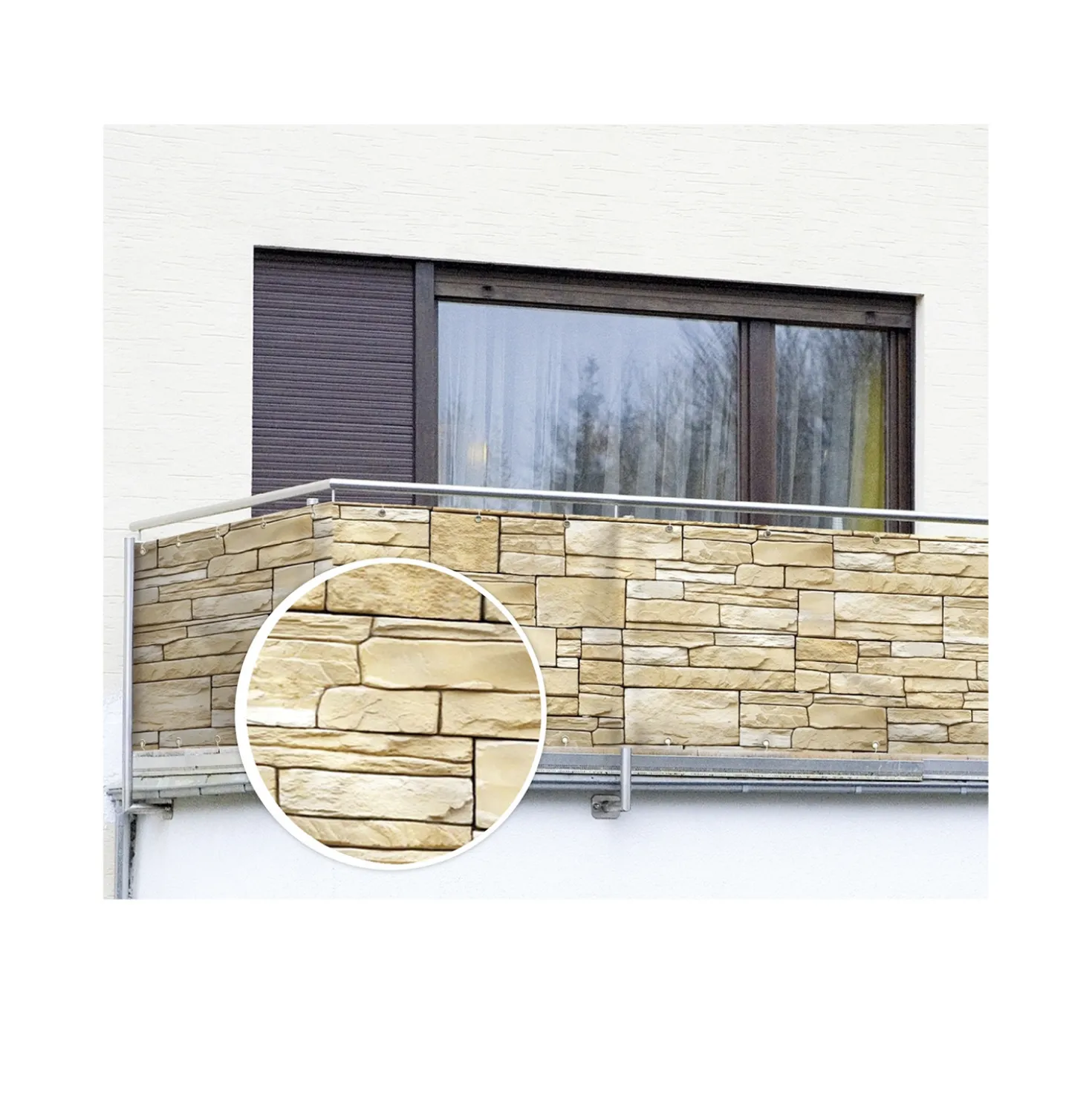 Maximex Sichtschutz Mauer 5m, für Balkon und Terrasse