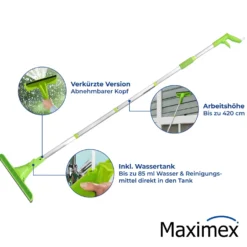 Maximex Sprüh-Fensterwischer extra lang, Arbeitshöhe bis 420 cm