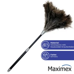 Maximex Staub-Magnet mit verlängerbarem Teleskopstiel, Schwarz, ideal für schwer erreichbare Stellen