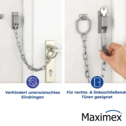 Maximex Türgriff-Kette abschließbar, kein Anbohren notwendig