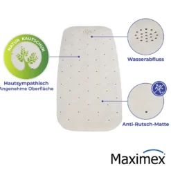 Maximex Wanneneinlage Natur-Kautschuk Beige, 37 x 90 cm