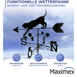 Maximex Wetterfahne Katze, Wetterhahn