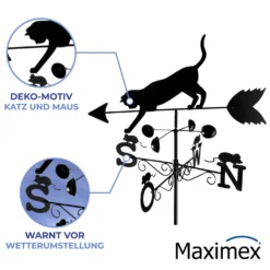 Maximex Wetterfahne Katze, Wetterhahn