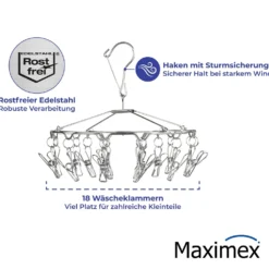 Maximex Wäsche-Rondell Edelstahl, Wäschetrockner