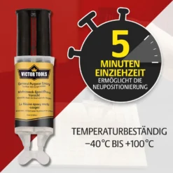 Mehrzweck-Epoxidharz 2-Komponenten Kleber 2er-Set transparent Victor Tools